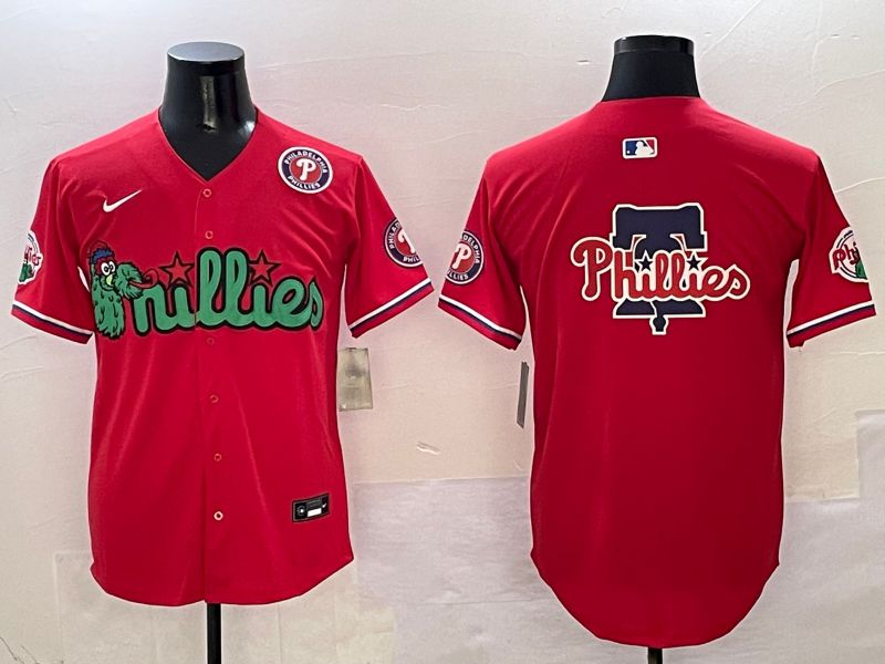 Men Philadelphia Phillies Blank Red three generations Joint Name 2025 Nike MLB Jersey style 5->philadelphia phillies->MLB Jersey